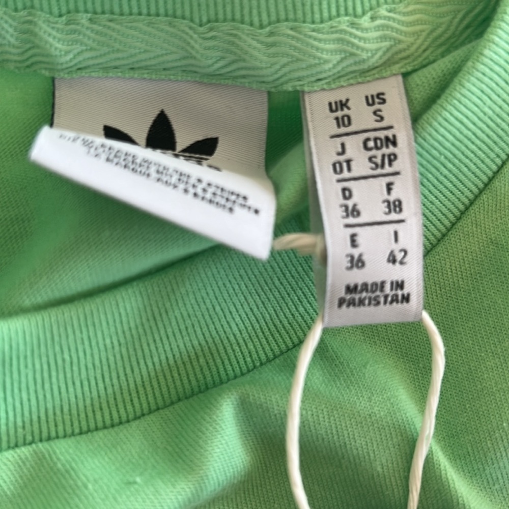 adidas logo tee Originals Essentials cropped t-shirt in mint-Green - Picture 7 of 10